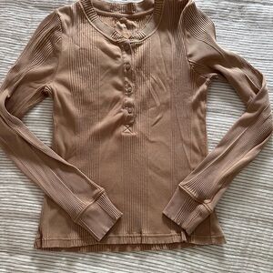 Aerie Button Down Ribbed Henley long sleeve